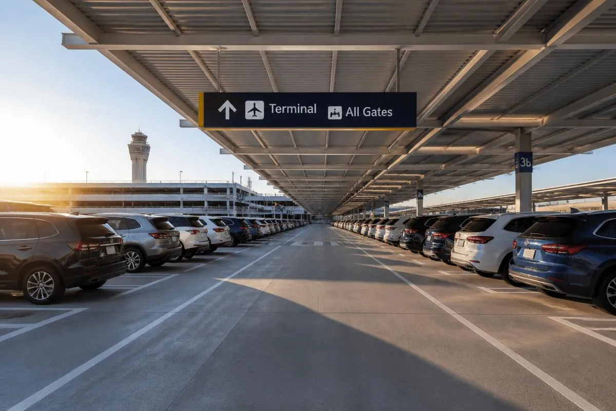 Moderne Parkieranlage am Flughafen